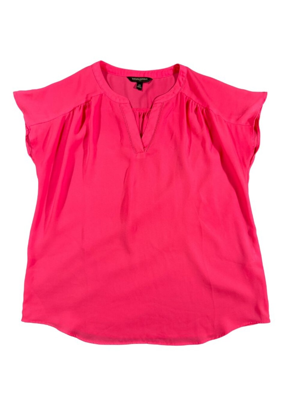 Banana Republic Womens XS V-Neck Blouse Top Bright Pink